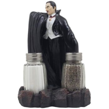 Count Dracula Vampire Salt and Pepper Shaker Set with Decorative Display Stand Holder