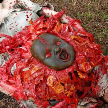 Life-Size Animated Pregnant Woman Zombie Torso with Demon Baby Prop - Image 3