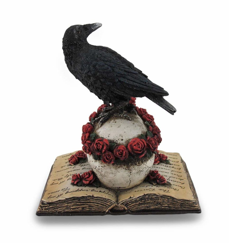 resin raven statue
