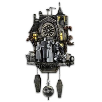 Bradford Exchange The The Munsters Cuckoo Clock with Flickering Lights and Music