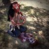 Halloween Haunters Life-Size Scary Zombie Ghoul Mutilated Woman Eating Heart Prop Decoration - Image 3