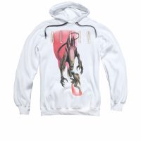 Alien Hoodie Attacking White Sweatshirt Hoody