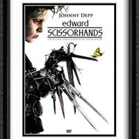 Edward Scissorhands 28x36 Double Matted Large Black Ornate Framed Movie Poster Art Print
