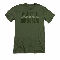 Zombie Shirt Road Adult Military Green Tee T-Shirt