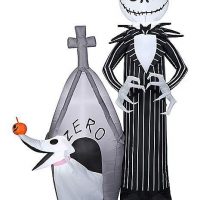 5 Ft Light Up Jack Skellington and Zero Inflatable