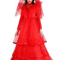 Red Gothic Wedding Dress Costume