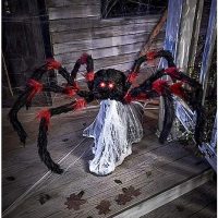 21 Inch LED Red and Black Jumping Spider Animatronic