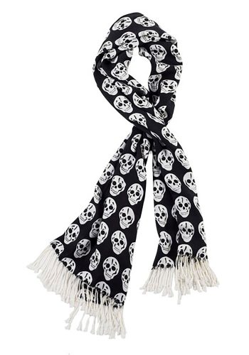 Skull Black and White Scarf