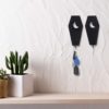 Coffin Key Holder (Pack of 2) Spooky Gothic Decor for Wall - Rustic Black Wooden Hanger Hooks for Keys, Mugs, Purse - Wall Mounted Mini Coffin Hangers Decoration for Moon Shelf, Mirror by Ella & Emma