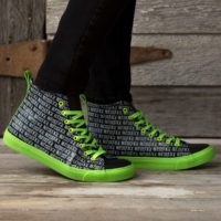 Adult's Beetlejuice Printed Logo Hi-Top Sneakers