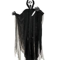 5 Ft Light-Up Ghost Face (R) Hanging Prop - Decorations