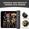 Artoid Mode Dia De Los Muertos Sugar Skull Decorative Doormat Black, Seasonal Fall Day of The Dead in Mexico Halloween Holiday Low-Profile Floor Mat Switch Mat for Indoor Outdoor 17 x 29 Inch