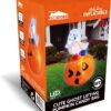 Joiedomi 5 FT Tall Halloween Inflatable Cute Ghost Inflatable Lift Pumpkin Candy Bag with Build-in LEDs Blow Up Inflatables for Halloween Party Indoor, Outdoor, Yard, Garden, Lawn Decorations