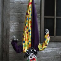 2.8 Foot Animated Hanging Evil Clown Halloween Prop