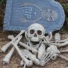 28 Pieces Skeleton Bones and Skull for Halloween Decor or Spooky Graveyard Ground Decoration