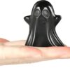 Artistone 1.7" Black Obsidian Halloween Crystal Ghost Figurine Statue,Hand Carved Gemstone Reiki Healing Stone Ornament Carnival Party Decor Pocket Ghost