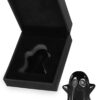Artistone 1.7" Black Obsidian Halloween Crystal Ghost Figurine Statue,Hand Carved Gemstone Reiki Healing Stone Ornament Carnival Party Decor Pocket Ghost