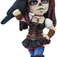 5.75" Cosplay Kid SteamPunk Gothic Decor Statue Day of the Dead Crow Figurine