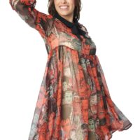 Unique Vintage Universal Monsters Tie Dress for Women