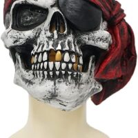 EraSpooky Adult Dead Pirate Skull Mask Horror Halloween Costume Accessories