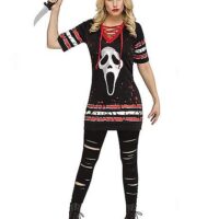 Adult Ghost Face Jersey Dress Costume