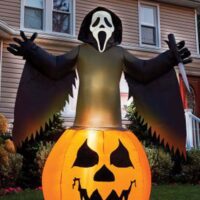 6FT Light Up Inflatable Ghost Face Halloween Pumpkin Decoration
