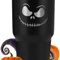Age of Sage Nightmare Before Christmas-Inspired Mug - Halloween Gifts, Stainless Steel Insulated Tumbler, Coffee, Wine, Tea, Water Bottle for Kids & Adults - Jack 30 oz