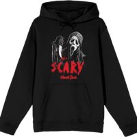 Bioworld Ghostface Scary Long Sleeve Men's Black Hooded Sweatshirt