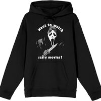 Bioworld Ghostface Want To Watch Scary Movies? Men's Black Graphic Hoodie
