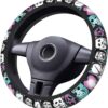 Halloween Horror Movie Ghost Face Steering Wheel Cover, Universal Thickened Anti-Slip Steering Wheel Protector, Anime Car Interior Decor Accessories for Women15 Inch