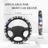 Halloween Horror Movie Ghost Face Steering Wheel Cover, Universal Thickened Anti-Slip Steering Wheel Protector, Anime Car Interior Decor Accessories for Women15 Inch