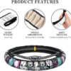Halloween Horror Movie Ghost Face Steering Wheel Cover, Universal Thickened Anti-Slip Steering Wheel Protector, Anime Car Interior Decor Accessories for Women15 Inch