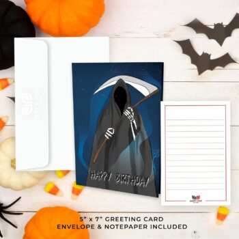 Funny Pop Up Birthday Card | Spooky Reflective 3D Mirrored Tombstone Bday Card | Grim Reaper Birthday Cards For Men | October Birthday Cards For Dad | Killer 40th Birthday Card For Husband, Wife