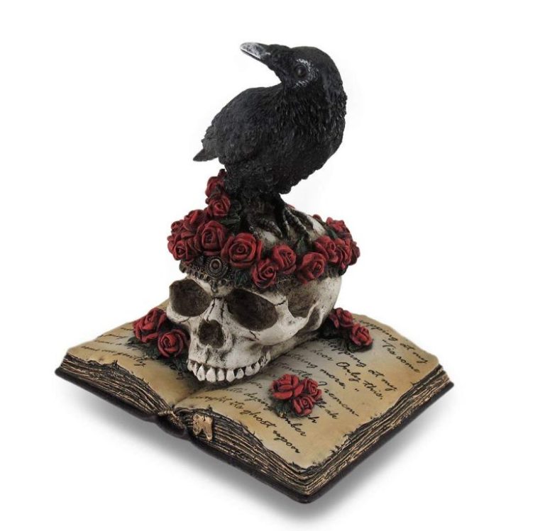 resin raven statue