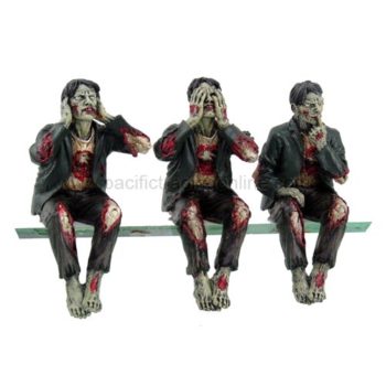 Zombie Undead See Hear Speak No Evil Set of Shelf Sitters