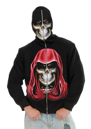 Evil Empire Reaper Black Zip-Up Hoodie Costume