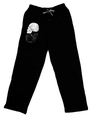 TOOLOUD White and Black Inverted Skulls Adult Lounge Pants