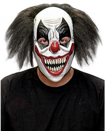 Red White and Black Clown Full Mask - FOREVER HALLOWEEN