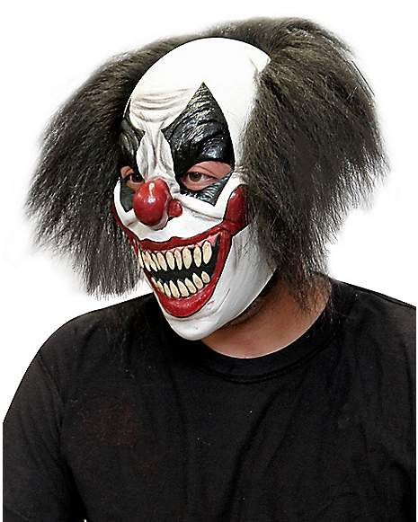 Red White and Black Clown Full Mask - FOREVER HALLOWEEN