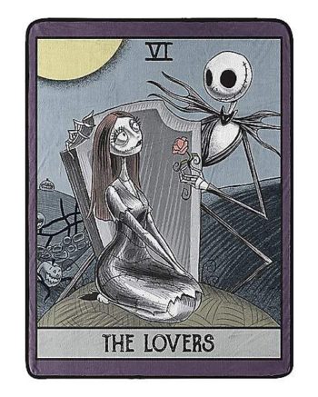 Tarot Card Jack and Sally Fleece Blanket – The Nightmare Before Christmas