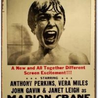 Stevenca Metal Tin Sign Classic Psycho Poster Horror Film Movie Vintage Retro Retro Aluminum Sign for Wall Decor 8x12 Inch