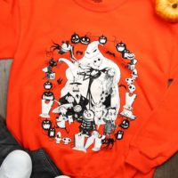 Nightmare Before Christmas Cast Orange Sweatshirt for Adults