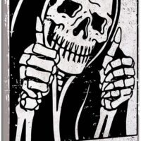 Vintage Stay Positive Skull Sign Metal Tin Sign Wall Décor Funny - Retro Sign for Home Living Room Bedroom Decor Gifts - 8x12 Inch