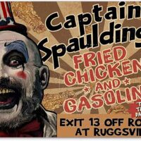 ABMOS Captain Spaulding's Metal Sign- Fried Chicken and Gasoline-Vintage Movies Poster, Office Bar Restaurant Hotel Coffe Garage Wall Decor Plaque 12X16 Inch
