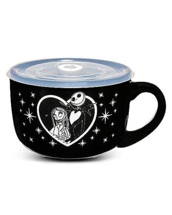 Jack Skellington and Sally Soup Mug with Lid 24 oz. - The Nightmare Before Christmas
