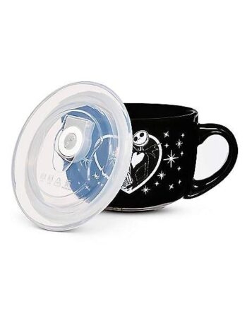 Jack Skellington and Sally Soup Mug with Lid 24 oz. - The Nightmare Before Christmas