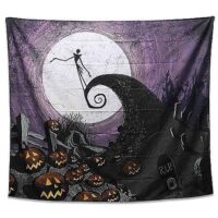 Jack Skellington Silhouette Tapestry - The Nightmare Before Christmas
