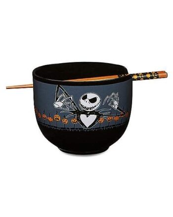 Jack Skellington Pumpkin Bowl with Chopsticks - The Nightmare Before Christmas