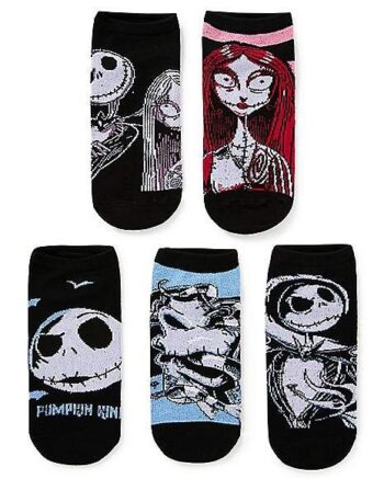 Jack Skellington and Sally No Show Socks 5 Pack - The Nightmare Before Christmas