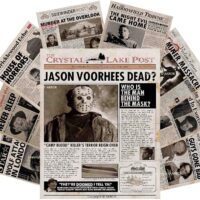 AKBOK Vintage Horror Movie Newspaper Article Poster Classic Scary Movie Character Poster Newspaper Art Prints Home Theater Set for Man Cave Living Room Bedroom 8”X 10” Unframed 9Pcs